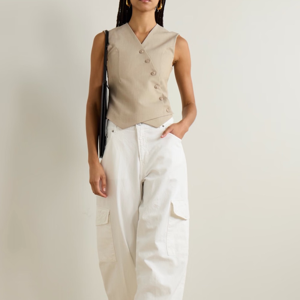 NWT The Frankie Shop Maesa asymmetric woven vest